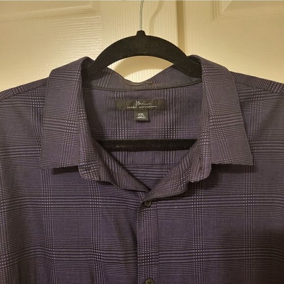 Marc Anthony slim fit purple/black collard button-down - Picture 3 of 9